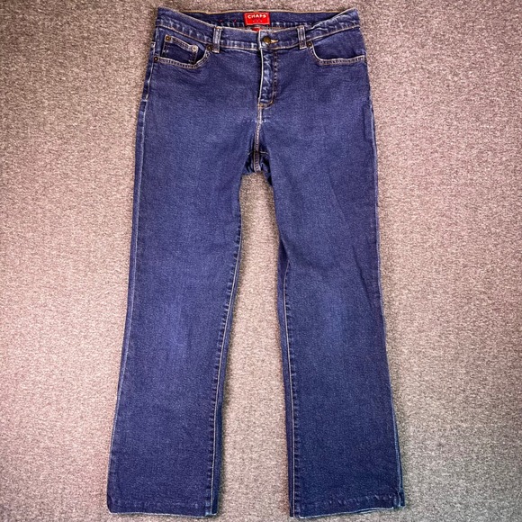 Chaps Denim Jeans Womens Size 8 Dark Wash Bootcut Classic Rise Casual Grungy - Picture 1 of 14